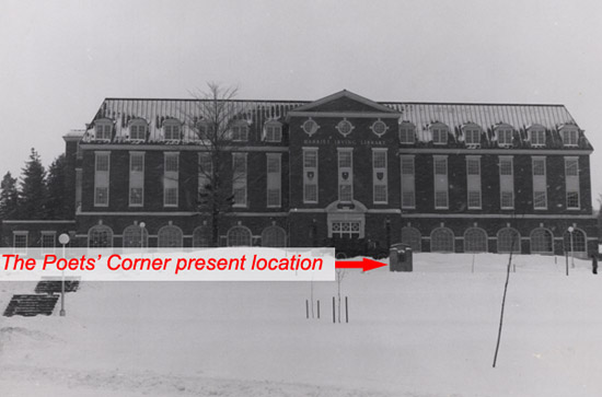 Photo showing current location of the Poets' Corner Monument