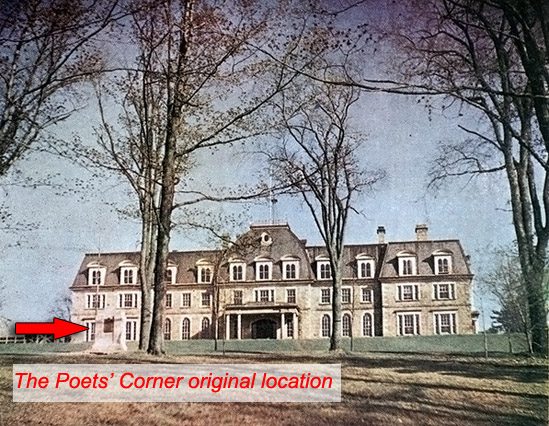 Photo showing original location of the Poets' Corner Monument - Yearbook 1950
