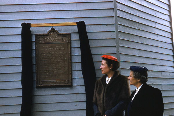 Nancy Dunlop (great grand-daughter of Dr. Jack) and Mrs. F.T. Dunlop (grand-daughter of Dr. Jack) of Saint John were the only descendants who attended the ceremony.