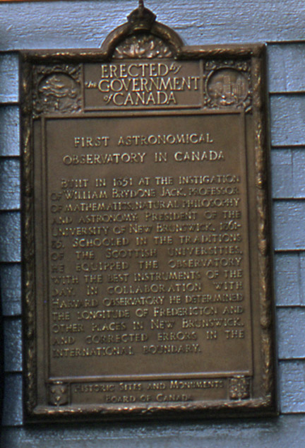 Original plaque on Observatory
