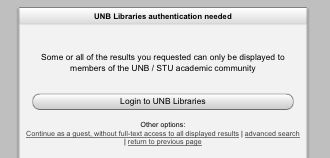 Login to UNB WorldCat