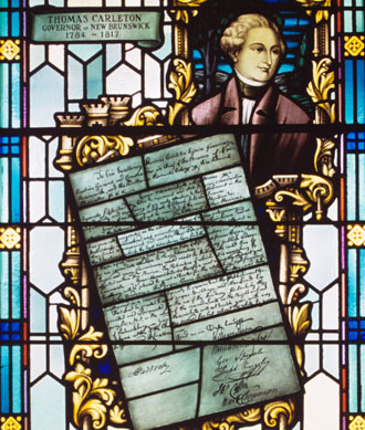 Window commemorating the original petition of 1785
