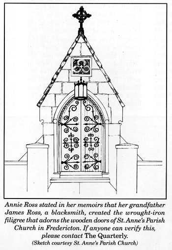 Sketch of wooden doors of St. Anne's Parish Church