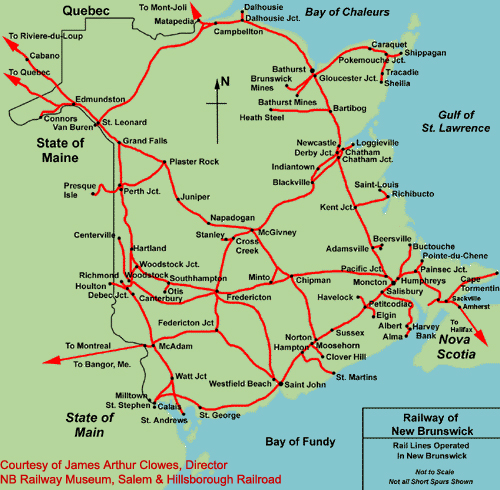 Map of NB Railway