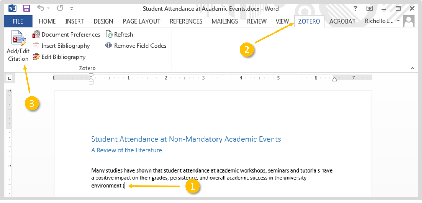 Following Steps 1-3 to insert citations.